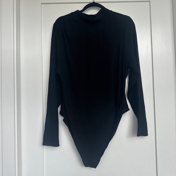 NWT Good American Womens Black Stretch Jersey Turtleneck Bodysuit Size 7 (4XL) - Picture 4 of 12